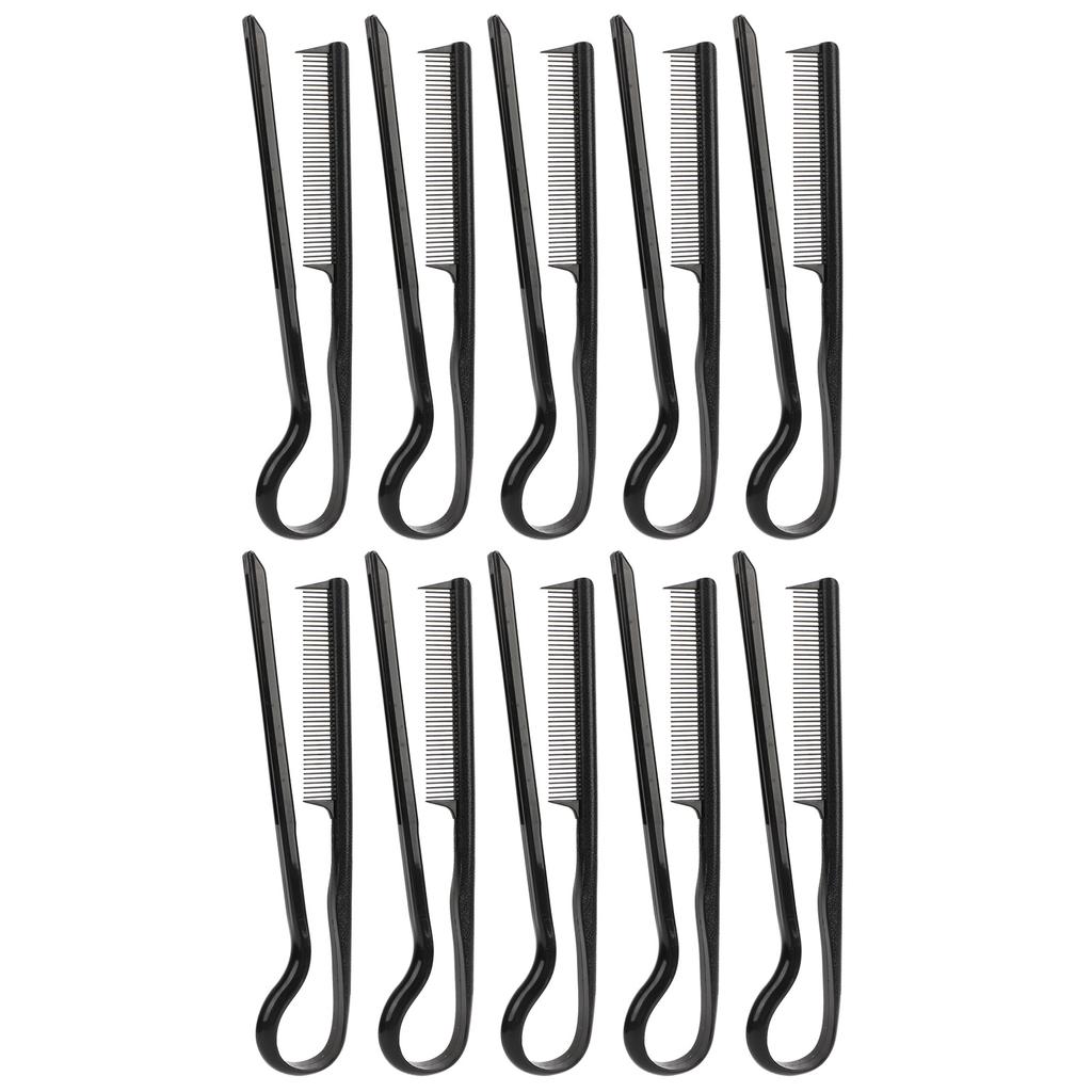 10Pcs V Shaped Styling Hair Comb Plastic Round Teeth Heat Resistant Comb for Hair Straightening Styling