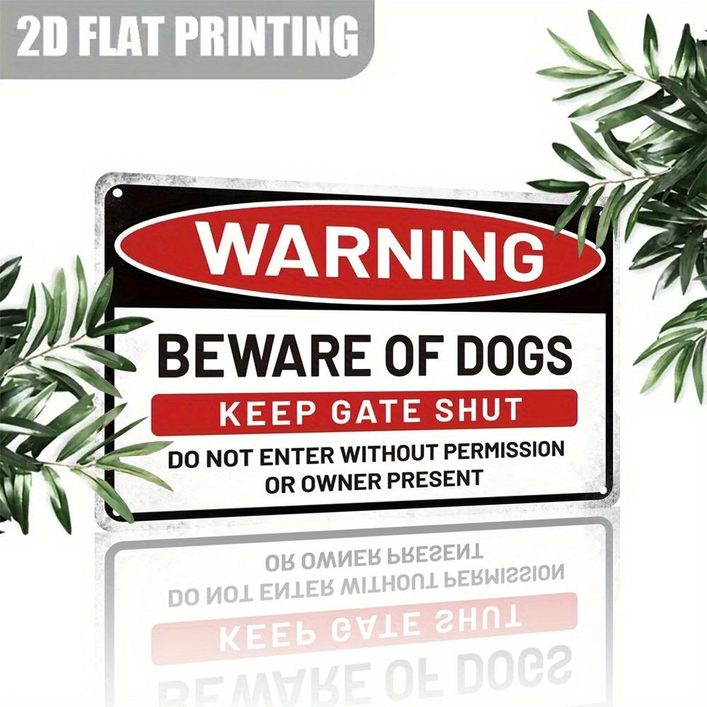 

Metal Warning Sign Beware of Dogs Keep Gate Shut Rustic Wall Decor with Red White Border Perfect for Home Garden Fa 20x30cm（7.8x11.8inch）