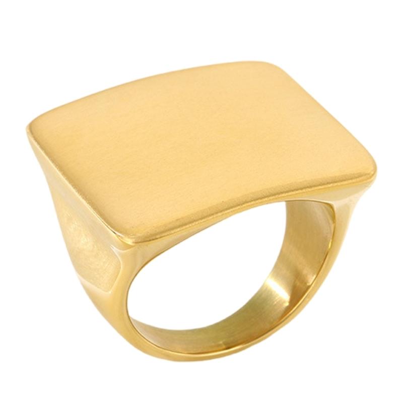 Anillo Cuadrado Contemporáneo de Acero Inoxidable Artesanal Joyería Resistente al Deslustre Para Ocasiones Casuales O Formales