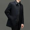 Firstview Men's Wool Blend Lapel Overcoat with 90% Down Lining