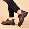 Mode Neue Herren Schnür-Oxfordschuhe Handgefertigte Herren Rutschfeste Flache Lässige Bequeme Herren Arbeitsschuhe Leder Herren Allround-Sneakers