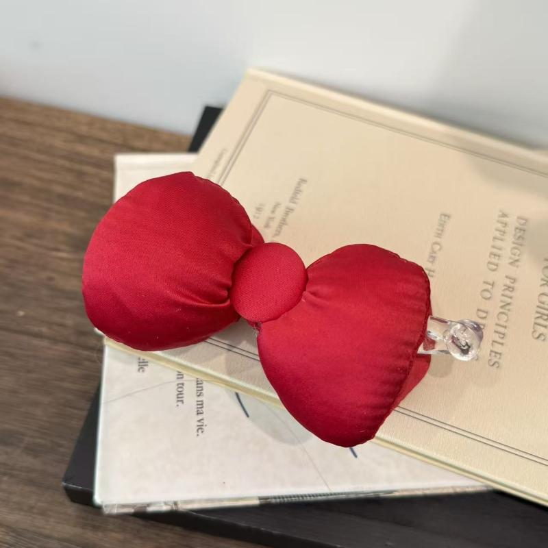 Japanese Sweetness Colorful Cotton Filled Bow Hair Clip For Women Girls Fashion Bun Hair Clip Banana Clip Hair Accessories