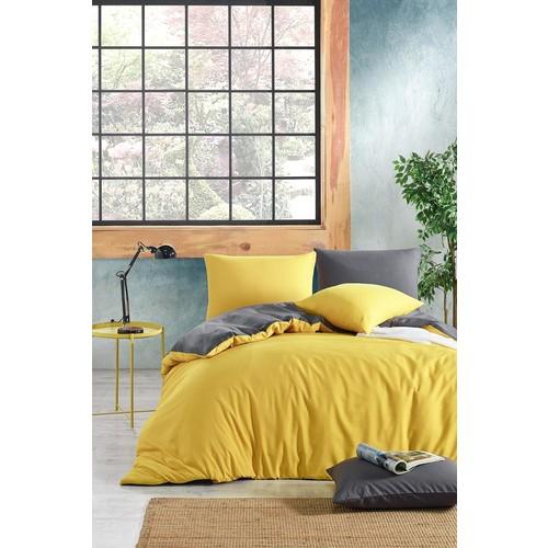 

Комплект двухсторонних пододеяльников Nevresimev Basic Yellow & Anthracite