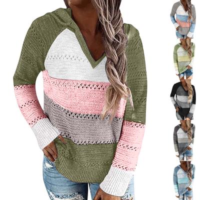 Leichte Damen-Kapuzenpullover mit Farbblock-Motiv, Kapuzenpullover, Sweatshirts
