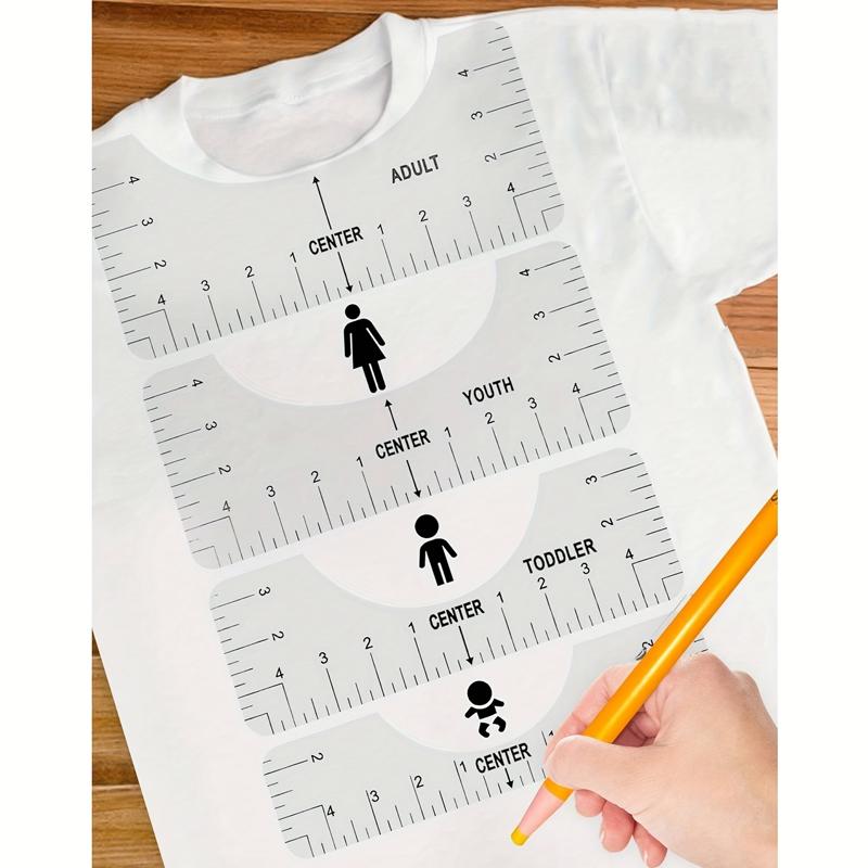 T-Shirt Ruler Guide - Tshirt Measurement Tools for Youth Adult, Round-Neck PVC Rule Rulers Designs Heat Press Accessories
