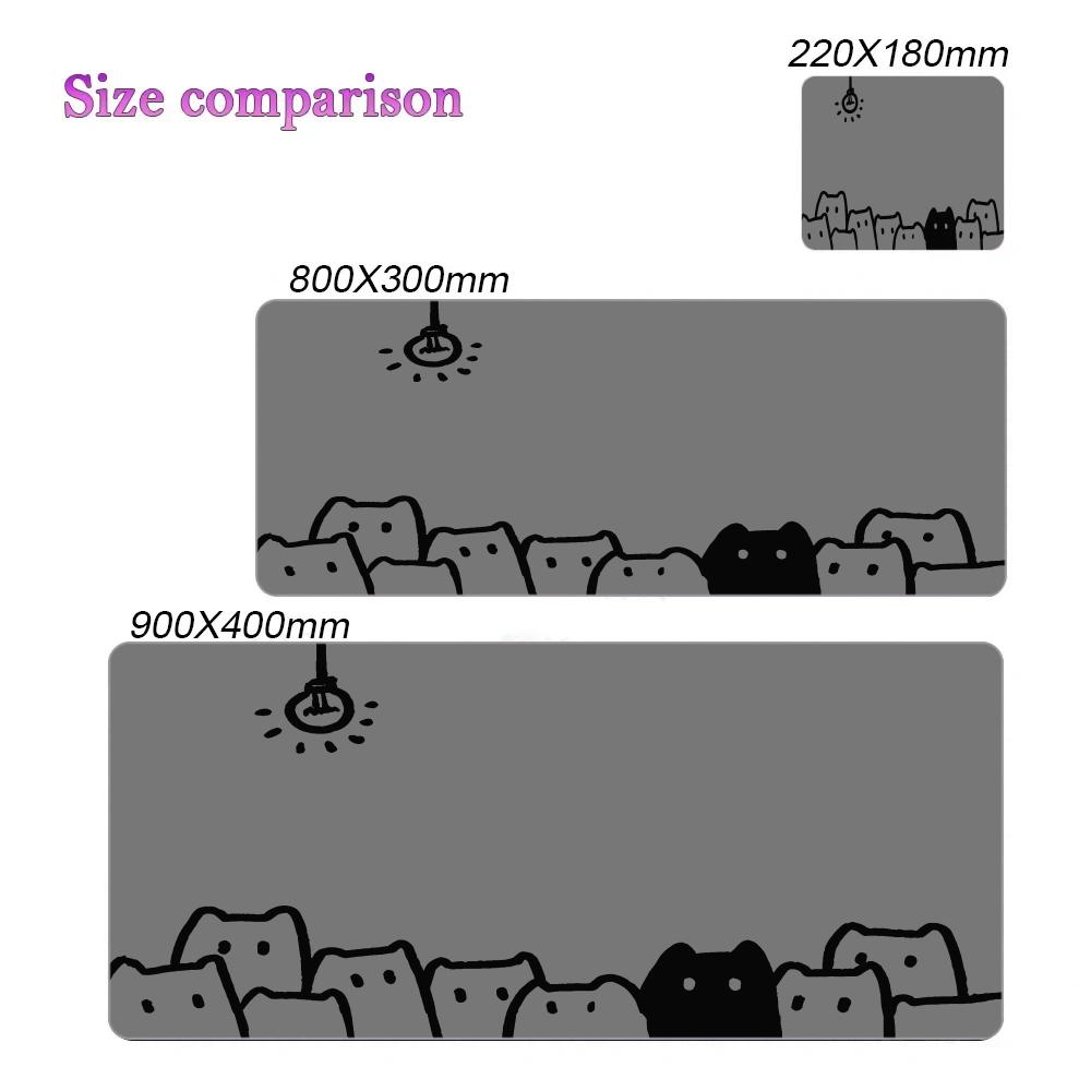 Simple Line Cat Mouse Pad Large Computer Office Game Table Mats Xxl Rubber Antislip Gaming Keyboard Mousepads Desk Pads 40x90