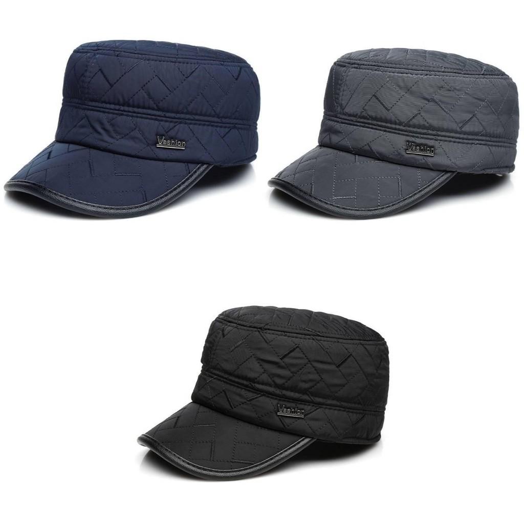 Vashion Letter Peaked Cap Flat Top Hat Outdoor Sports Thickened Ear Protection