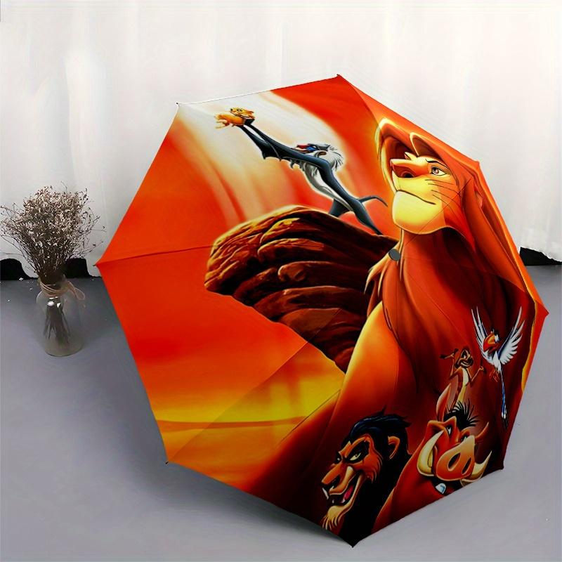 1pc The Lion King Fully Automatic Folding Portable Umbrella, 8 Steel Frames, Three-Fold Design, Suitable for All Seasons, Suitable for Outdo