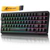 ATTACK SHARK X68HE Gaming Keyboard with Rapid Trigger, 8000Hz Polling Rate, RT0.01mm, 8000Hz RGB, Wired USB, Magnetic Switches, 0.125ms Delay, Double
