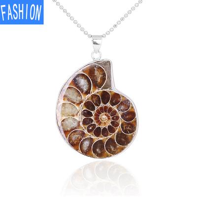 Natürliche Muschel-Fossilien-Muschel-Anhänger, Meeresmuschel-Tier-Halskette, häufige fossile Materialien für Männer und Frauen
