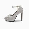 French Pointed Fairy Style High Heels Female 2025 New Lace Flower Gentle Beige Mary Jane Shoes