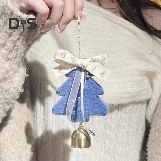 Christmas Bell Decoration Xmas Tree Bow Bell Pine Hanging Ornaments Jingle Bell Pendant for Christmas Tree Wreath Window Car Decor
