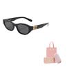 MIU MIU Irregular Frame Sunglasses With Micro Logo Design Women Sunglasses Black MUA03S
