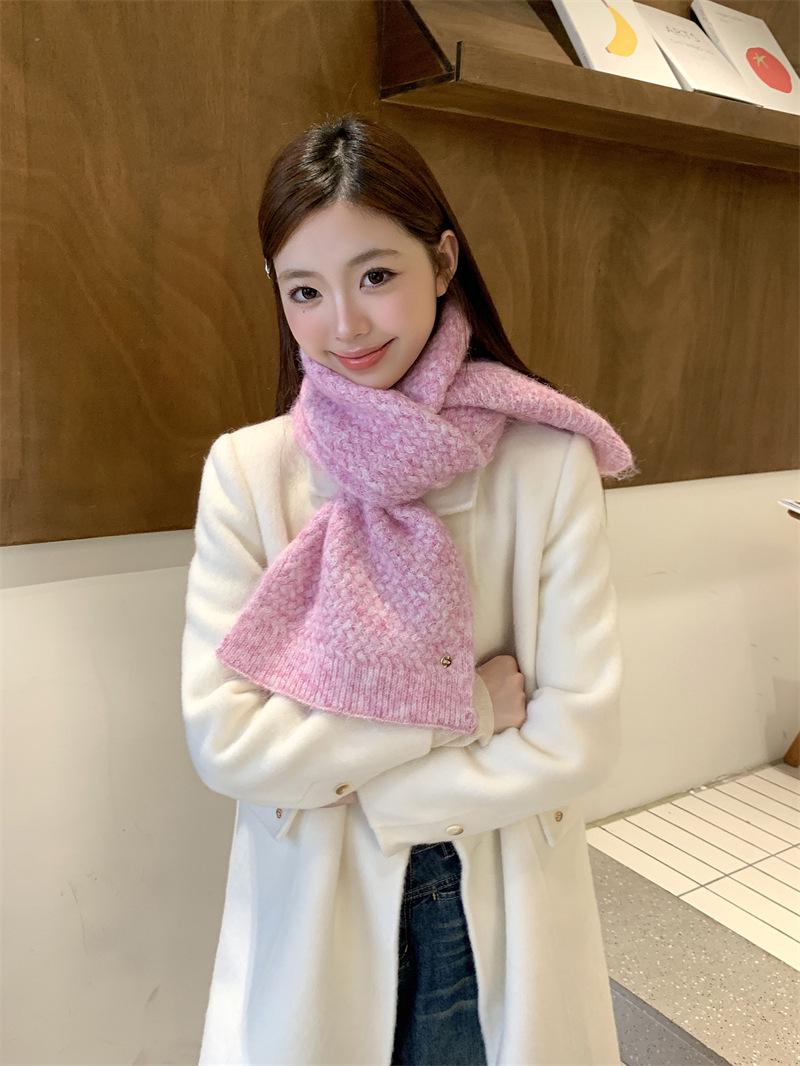 

Женский шарф из альпака в корейском стиле - Толстый, теплый, однотонный зимний утеплитель для шеи 25cm x 175cm