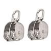 2Pcs Double Pulley Stainless Steel M25 Double Pulley Block 150kg Bearing Swivel Pulley Wheel Roller