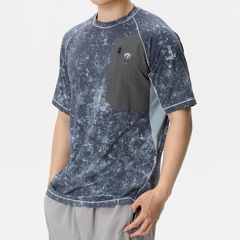 Under Armour Urban Outdoor Retro Sports Casual Breathable Short Sleeve T-Shirt Men Tops Castle-Rock-Gray 6014241-025
