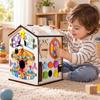 Wooden Robot Busypanel Activity House Interactive with ShapeMatching Pieces