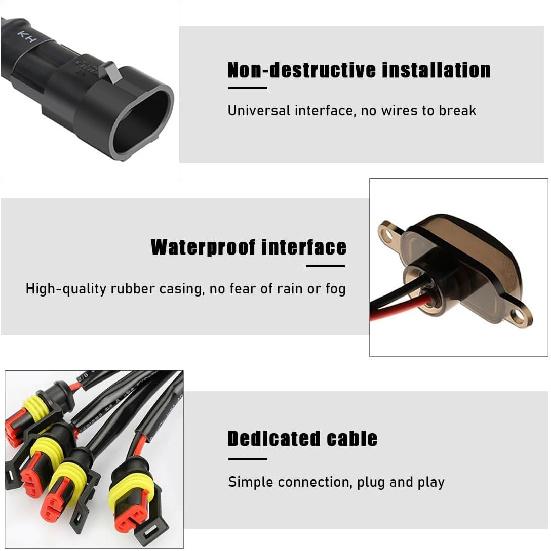 4 PCS Car Front Grille Lights, Waterproof Amber Lens LED Black & White, 4PCS