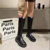 Knight boots women's 2025 autumn and winter popular long boots thick-soled long boots zipper riding boots high boots women's knee leather boots