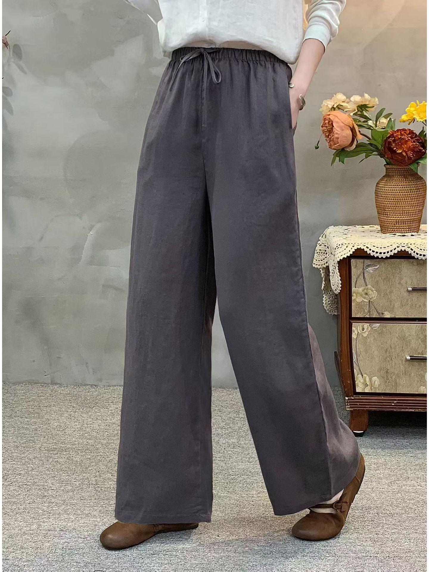 

Women s High-Waisted Wide-Leg Linen Pants: Artistic, Versatile, Slimming, Casual, Stylish 2026 Edition One size