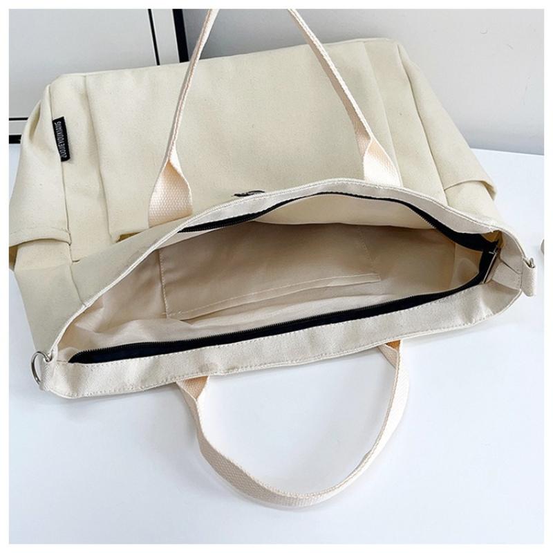 Damen Canvas Tasche Große Kapazität Einfach Student Schultertasche Arbeit Pendeltasche Handtasche Tragbar Umhängetasche Multifunktionale Tragetasche Damen