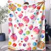 Popular Lollipop Printed Pattern Blanket Soft And Comfortable Small Cover Blanket Suitable For Cars Dormitories Offices Sofa Nap