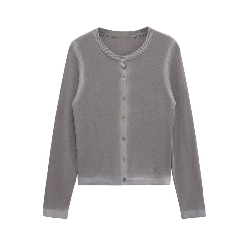 Zbzr Autumn New Women clothes Western Style Fashion Gradient Color round Neck Long sleeve Knitted Outerwear 2893159