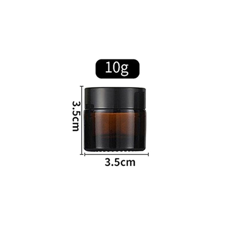 Braune Glas Nachfüllbare Salbentiegel Leerer Kosmetikbehälter Lidschatten Gesichtscreme Behälter 5/10/15/20/25/30/50/60G Probierfläschchen