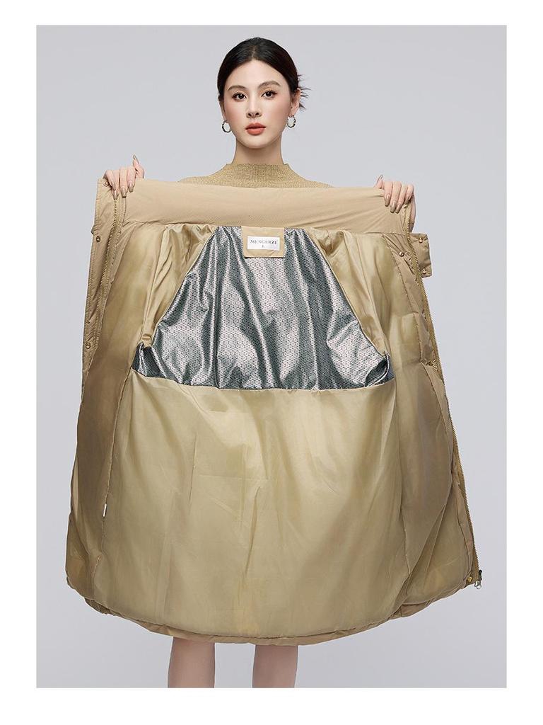 Women's Hooded Mid-Length Winter Cotton Coat: Thick, Cold-Proof, Fashionable Outerwear