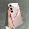 Minimalist Curved Radial Line Tempered Glass Cover Metallic Paint Phone Case Fit Samsung Galaxy Ultra and other models