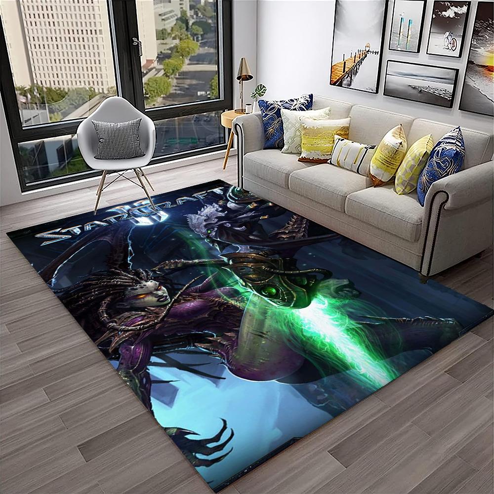 3D Retro Spiel StarCraft Gamer Teppich Teppich für Zuhause Wohnzimmer Schlafzimmer Sofa Fußmatte Dekor, Kinder Spielbereich Teppich Rutschfeste Bodenmatte