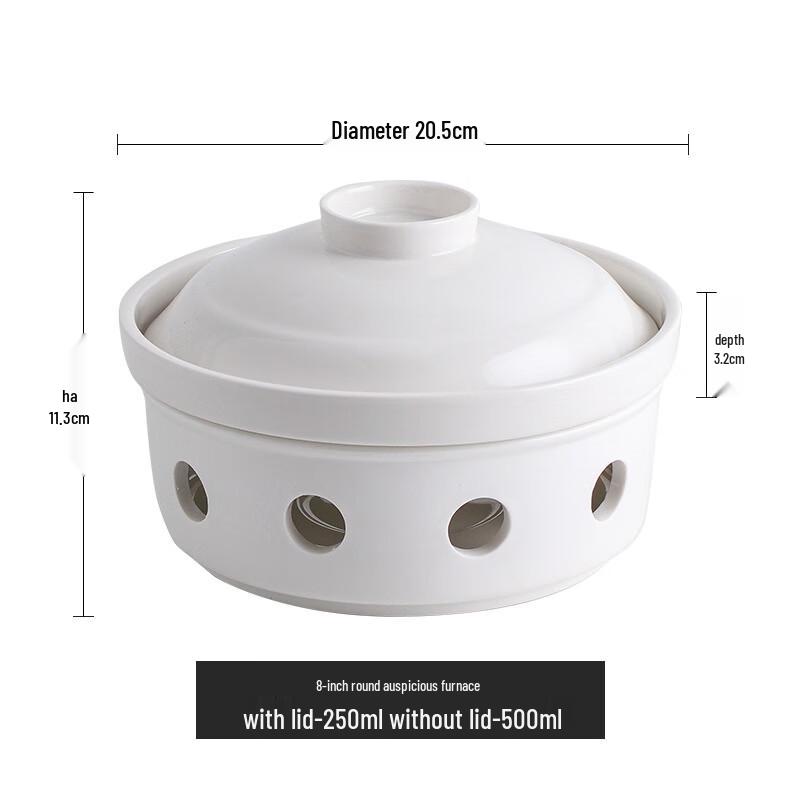 Ceramic Food Warmer Plate with Alcohol Heating Base