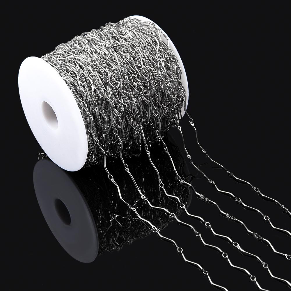 No Fade 1Meter Stainless Steel Gold & Silver Color Twist Stick Link Chain Bulk Chains for DIY Necklace Bracelet Jewelry Making