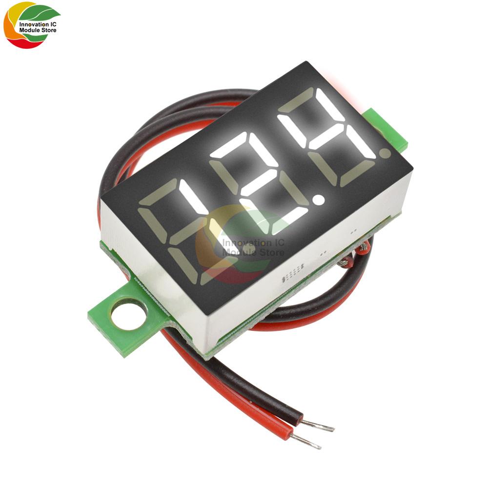 DC 12V 0.36 Inch 2 Wire Red Blue White Green Mini Digital LED Display Voltmeter Panel Voltage Meter 3-Digit Adjustment Voltmeter