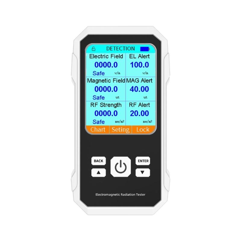 

EMF Meter, Digital Electromagnetic Field Radiation Detector Handheld Digital EMF Detector Radio Frequency Warn Meter білий