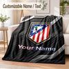 Custom Text Flannel Blanket Atletico Madrid Print Warm Cozy Blanket Home Sofa Bedding