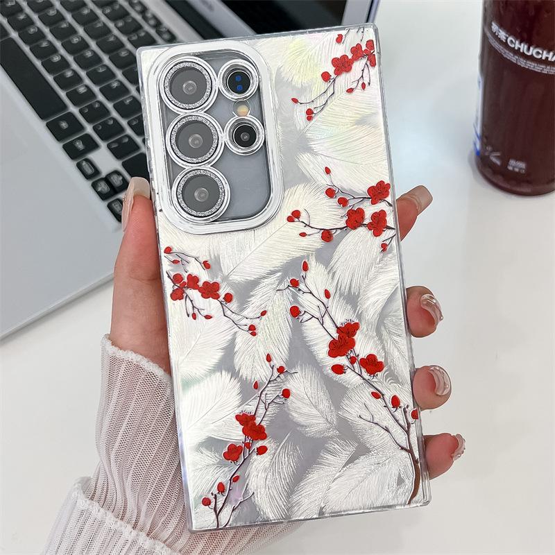 Small Floral Imd Hard Shell Summer Suitable for Samsung S25S24 Ultra Mobile Phone Case with Lens Film A16A56 Japanese and Korean