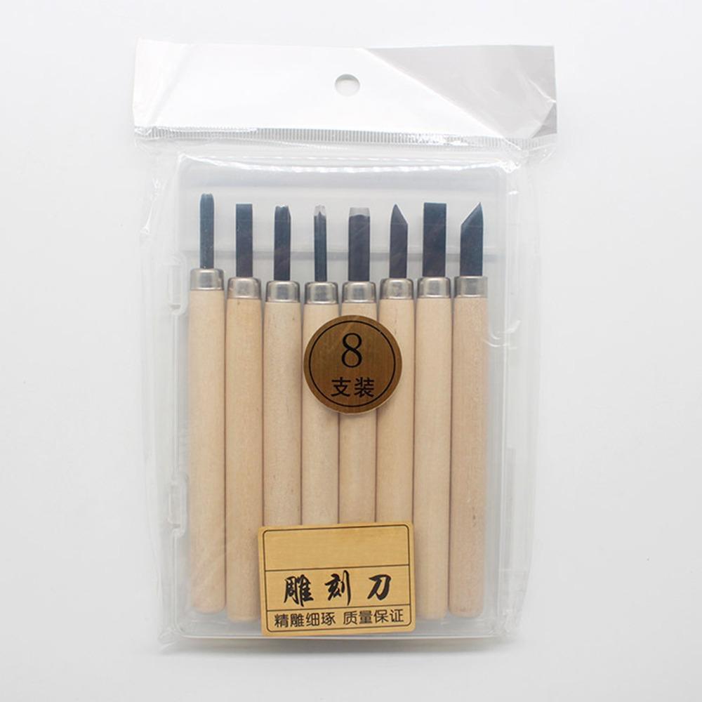 8pcs High Manganese Steel Wood Carving Knife Kit Woodworking Gouges  Craft Hand Tool