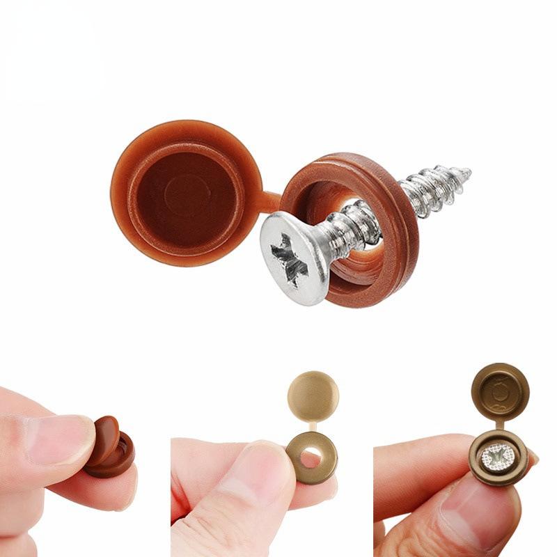 100Pcs Screw Bolt Cover Plastic Cap High Quality Hinged Protective Cap Button For Car Furniture Decorative Nuts Bolts Hardware