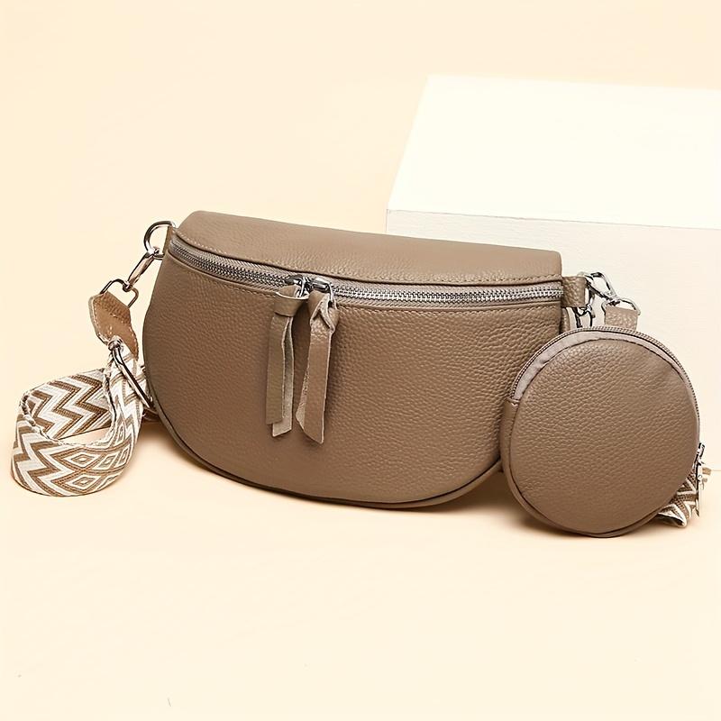

2 Pcs Shoulder Bag with Round Pouch, Zipper Closure, Stylish Women s Handbag for Casual Formal Occasions, Cortex Finish Purse хакі