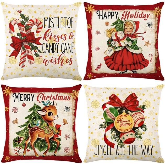 45cm Christmas Four Piece Pillowcase Set  Christmas Decoration Home Decoration 2024 Christmas Decoration