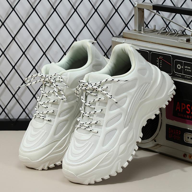 

Неуклюжие кроссовки для пар с сетчатой ​​поверхностью. Дышащая толстая подошва. Мягкая подошва. Удобная женская повседневная спортивная обувь увеличенного размера со всеми модными туфлями. 42