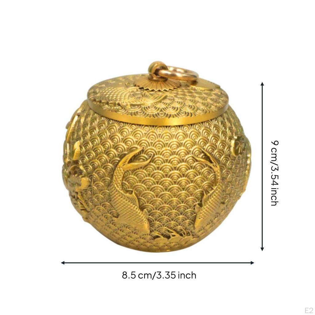 Copper Alloy Tea Tin Canister with Lid Decorative Storage Container Embossed