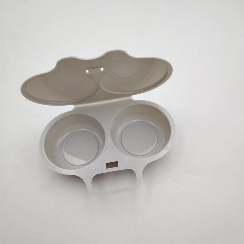 Microwave Dual Cavity Microwave Egg Poacher With Lid Handle Steamer Plastic Fryer Egg Boiler Egg Steaming Mold Kitchen Fried Egg 6