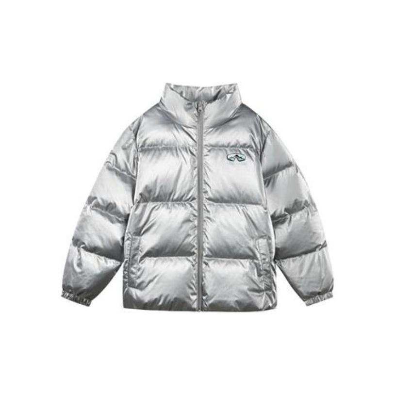 Skechers Down Jacket Reflective Zipper Casual Kids Outerwear Reflective-Silver P422B056