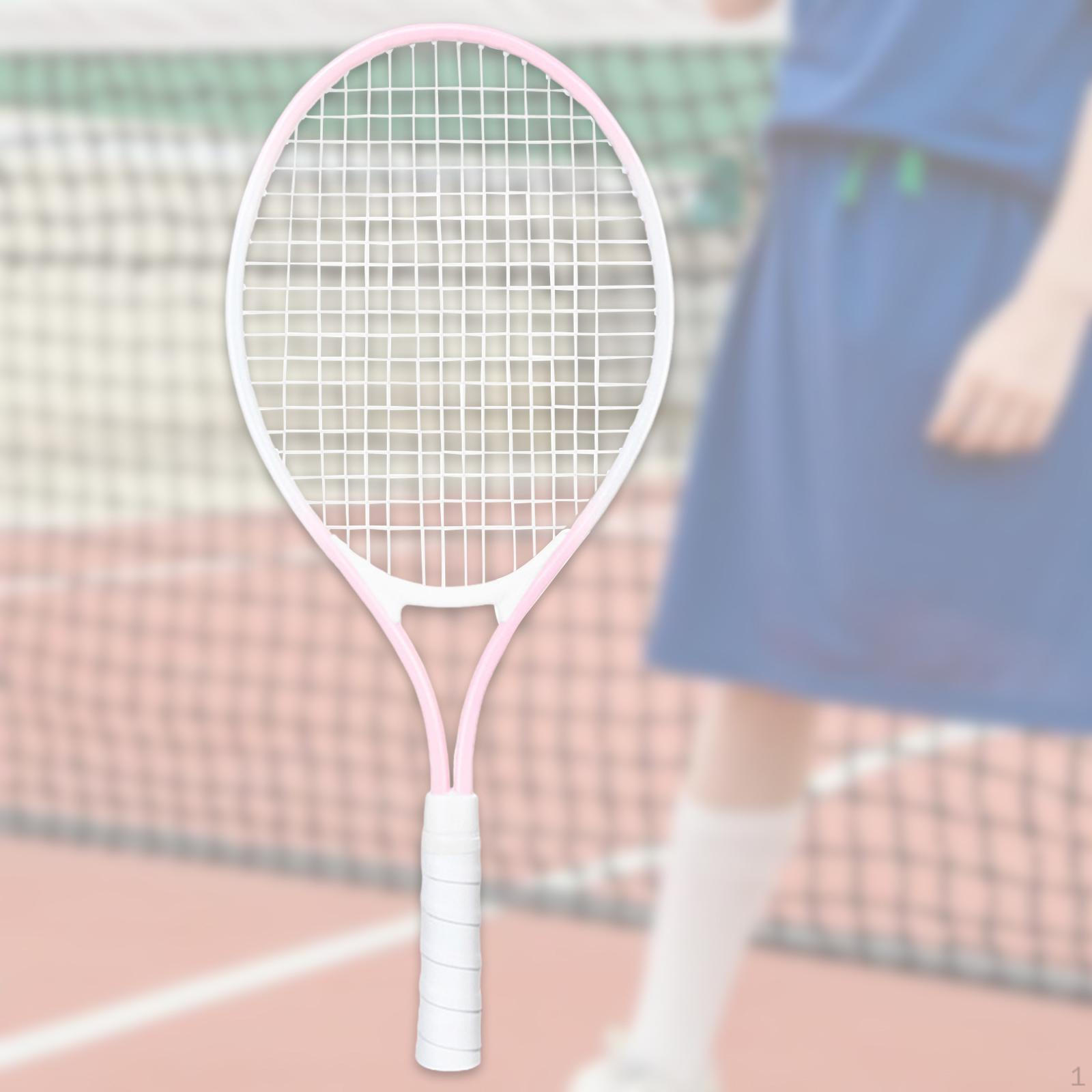 

Детская теннисная ракетка для тренировок с рамой из железного сплава Pink White Handle