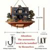2D Plan, 1 2D Plan, A Cute Villa Wooden Multifunctional Home Keychain with Four Metal Hooks - Wall Decoration, Porch Decoration, Room Decoration
