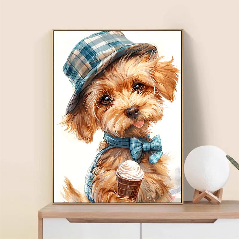 5d DIY Diamond Painting Cross Stitch Cute Pet Puppy Diamond Embroidery Mosaic Full Round Drill Home Decor Arts