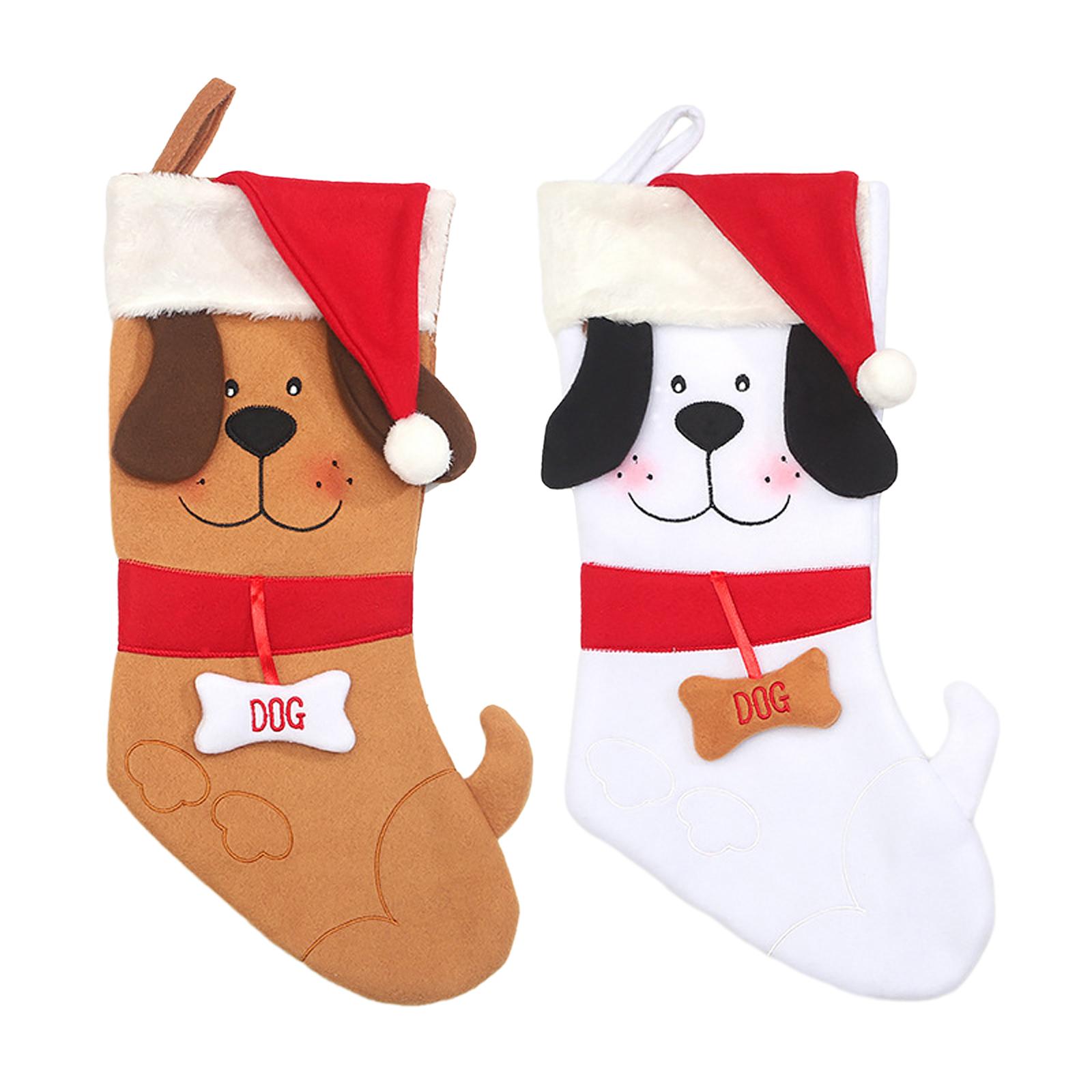

Xmas Stocking Christmas Tree Hanging Decoration for Window Festivals Office белый