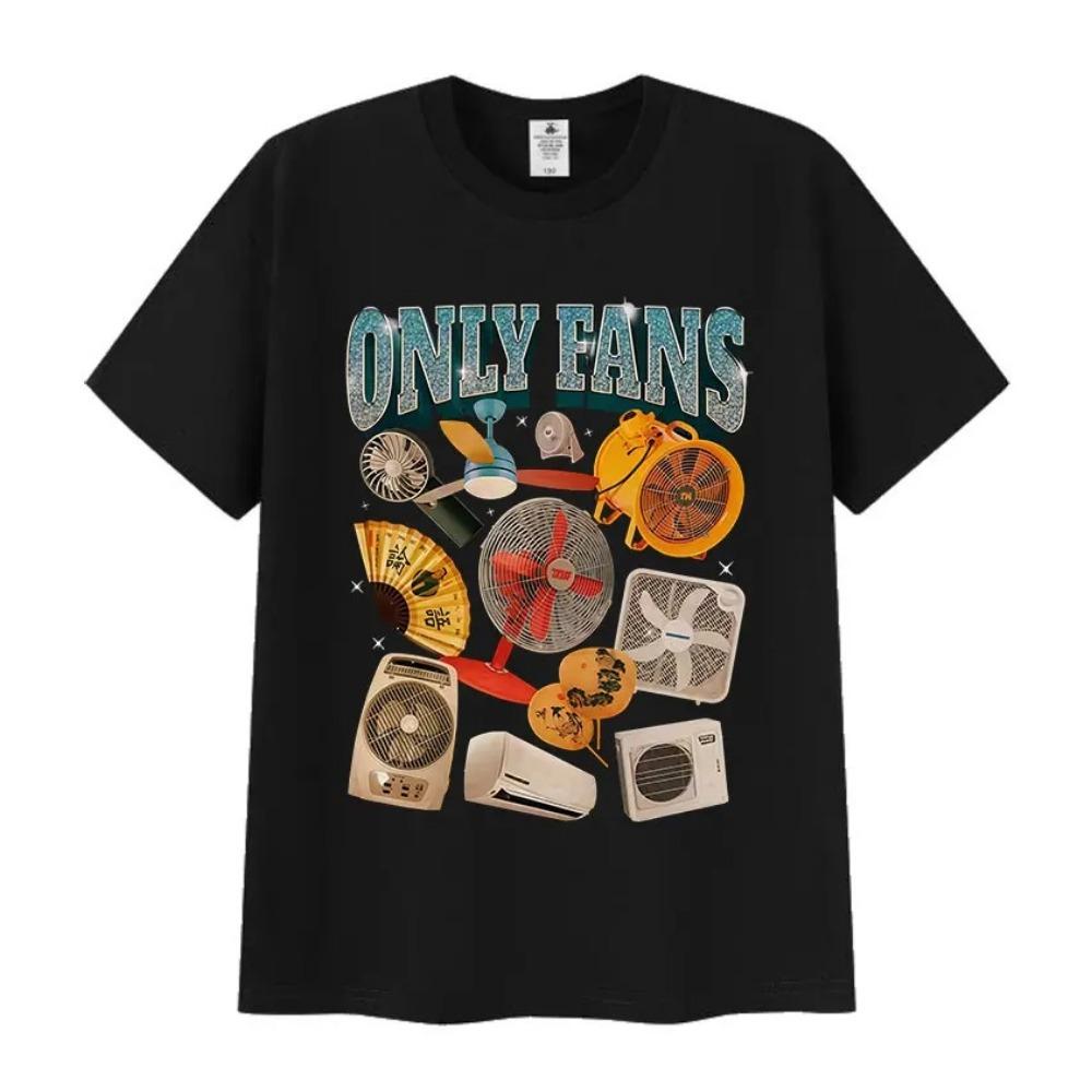 Divertente T-shirt con Stampa Emoji Only Fans per Donna Estate Comoda Manica Corta Retro Girocollo Lavorato a Maglia T-shirt Top di Alta Qualità